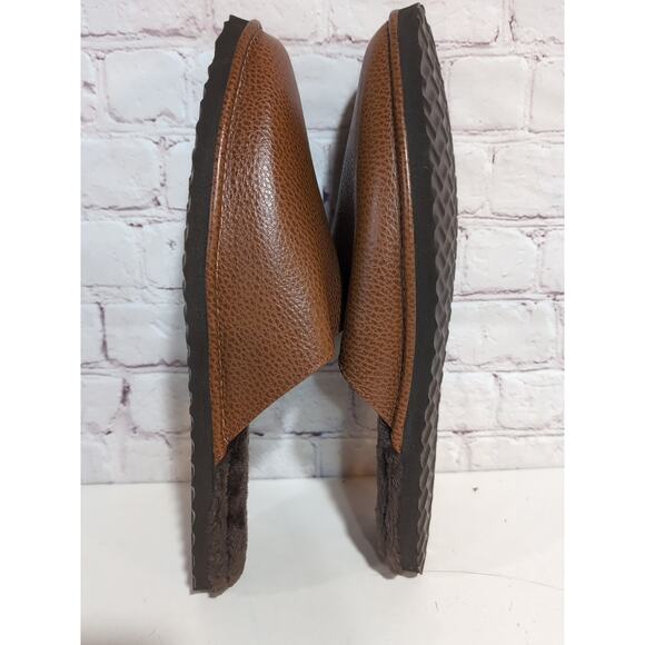 Beckett Simonon Mens Jones Slippers Size 11 Tan Pebbled Leather New Without Tags - Picture 6 of 12